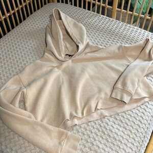 Urban Outfitters • Tan Cropped Hoodie • medium